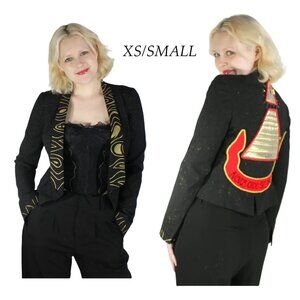 Desperately Seeking 80s Pyramid Style Size XS/Small Black Glitter Susan Jacket